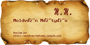 Moldván Mátyás névjegykártya